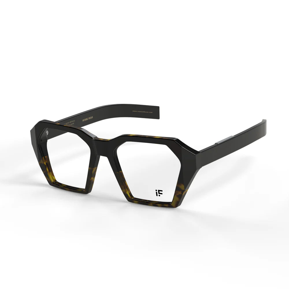 Intense Focus – Dapper 41C C-C Hexagon Spectacle Frame (S/Black Demi) for Men