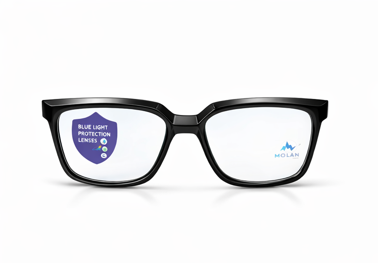 Molan Blue Light Protection Computer Glasses | Anti Eye Strain Black Frame