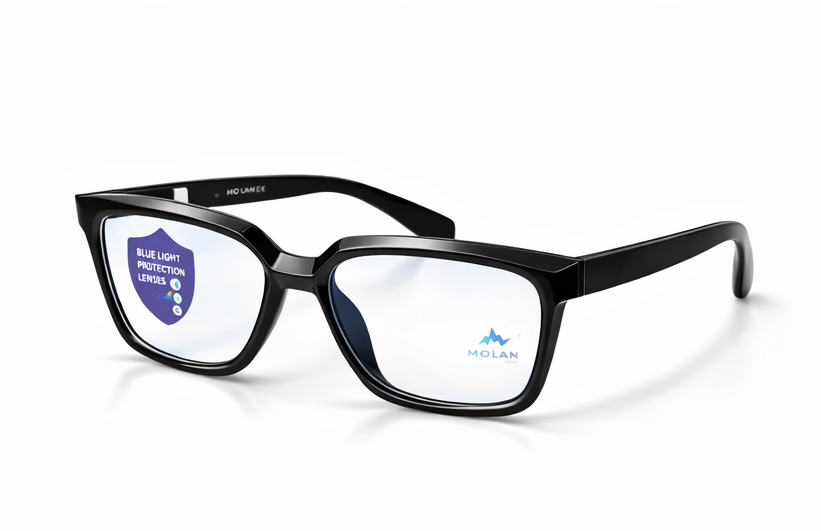 Molan Blue Light Protection Computer Glasses | Anti Eye Strain Black Frame