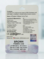 O2 Max Brown Contact Lenses (0.00 Power) | Natural Brown Color Eye Lenses | Candy Pack