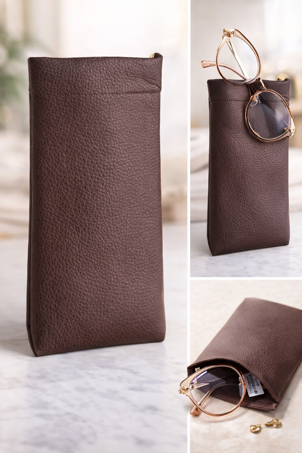 Premium Leather Spectacle Pouch – Soft Protective Eyeglass Case (Multiple Colors)