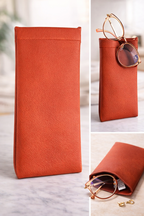 Premium Leather Spectacle Pouch – Soft Protective Eyeglass Case (Multiple Colors)