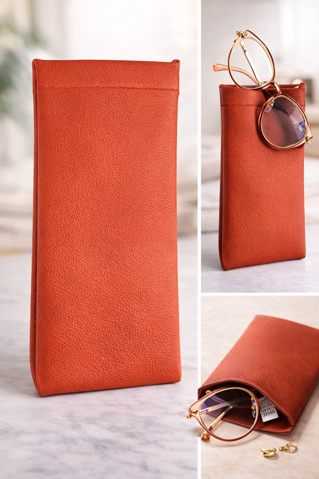 Premium Leather Spectacle Pouch – Soft Protective Eyeglass Case (Multiple Colors)