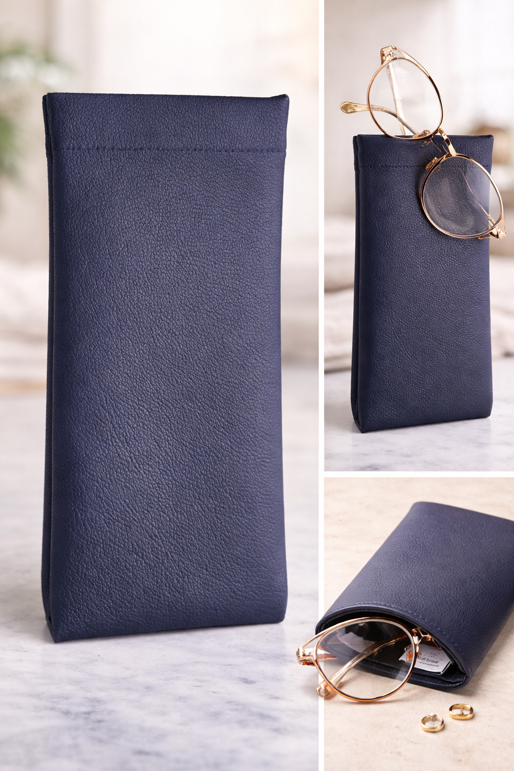 Premium Leather Spectacle Pouch – Soft Protective Eyeglass Case (Multiple Colors)