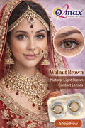 O2 Max Walnut Brown Contact Lenses (0.00 Power) | Premium Light Brown Eye Lenses | Candy Pack