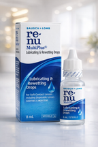 Bausch + Lomb Renu MultiPlus Lubricating & Rewetting Drops (8ml) – Instant Relief for Soft Contact Lenses