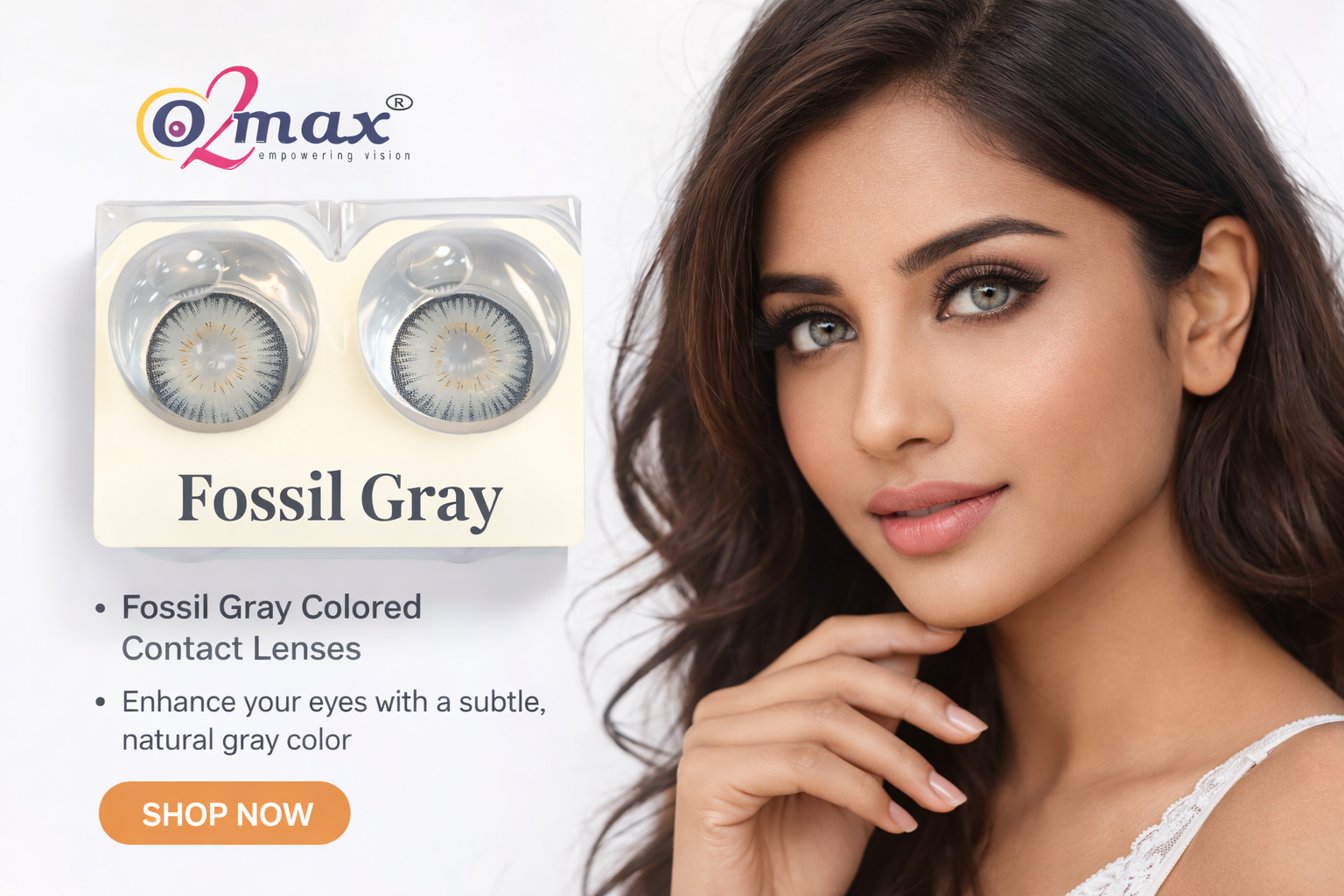 O2 Max – Fossil Gray Colored Contact Lenses
