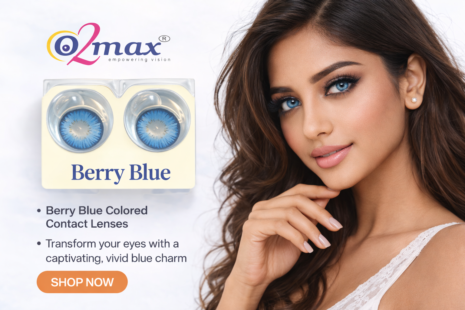O2 Max Berry Blue Colored Contact Lenses