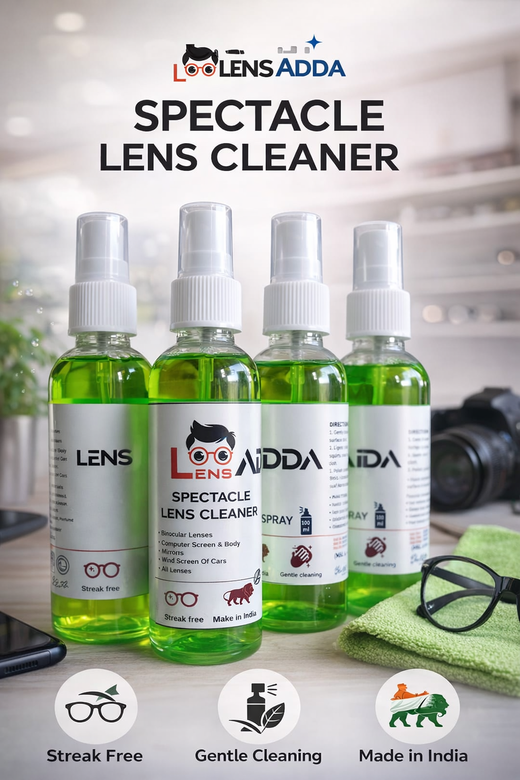 Lens Adda Spectacle Lens Cleaner Spray (100ml)
