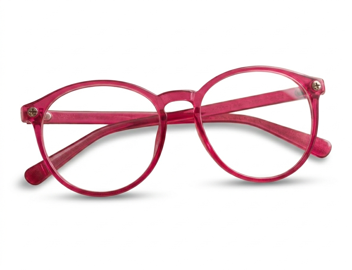 Tag Hill Oversized Round Pink Eyeglasses Frame for Women | Transparent Stylish Frame | Large Size Fashion Eyewear