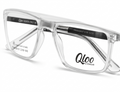 Qloo Transparent Rectangle Eyeglasses Frame for Men & Women | Lightweight TR Frame | Size 51-18-143 | Premium Clear Frame