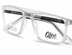 Qloo Transparent Rectangle Eyeglasses Frame for Men & Women | Lightweight TR Frame | Size 51-18-143 | Premium Clear Frame