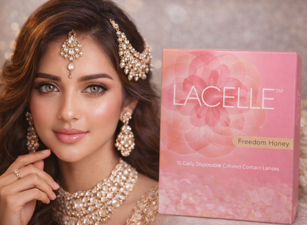 Buy Lacelle Freedom Honey Lenses Online | Daily Disposable Coloured Contact Lenses (10 Pack)