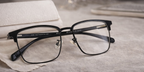 Clubmaster Black Square Eyeglasses Frame for Men & Women | Premium Metal-Acetate Frame | 57 Size Stylish Eyewear