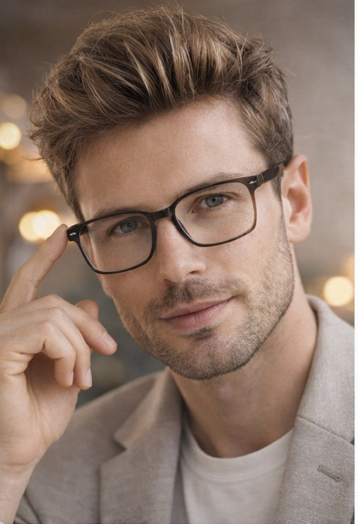 Clubmaster Black Square Eyeglasses Frame for Men & Women | Premium Metal-Acetate Frame | 57 Size Stylish Eyewear