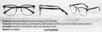Clubmaster Black Square Eyeglasses Frame for Men & Women | Premium Metal-Acetate Frame | 57 Size Stylish Eyewear