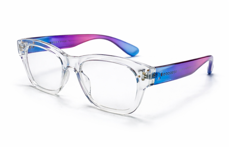 Crystal Clear Blue-Purple Gradient Computer Glasses | Anti Blue Light Eyeglasses for Men & Women