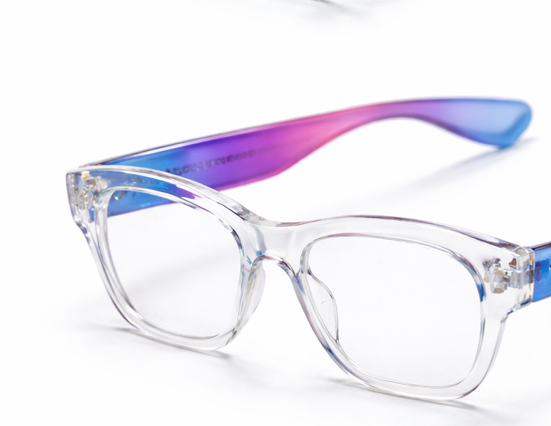 Crystal Clear Blue-Purple Gradient Computer Glasses | Anti Blue Light Eyeglasses for Men & Women