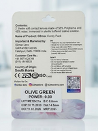 O2 Max Olive Green Contact Lenses (0.00 Power) | Natural Color Eye Lenses | Candy Pack