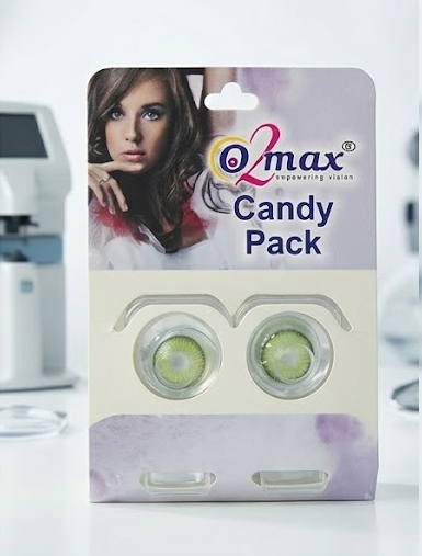 O2 Max Olive Green Contact Lenses (0.00 Power) | Natural Color Eye Lenses | Candy Pack
