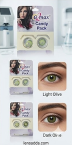 O2 Max Olive Green Contact Lenses (0.00 Power) | Natural Color Eye Lenses | Candy Pack