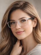 Qloo Transparent Rectangle Eyeglasses Frame for Men & Women | Lightweight TR Frame | Size 51-18-143 | Premium Clear Frame