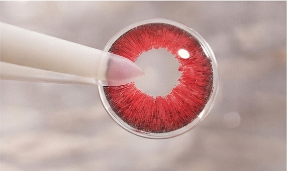 Acme 58 Colour View Red Contact Lenses (12 Lens Pack) | Bold Red Eye Lenses for Party & Cosplay