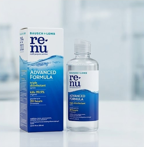 Bausch & Lomb ReNu Advanced Multi-Purpose Contact Lens Solution 120ml | Triple Disinfectant, 20 Hours Moisture