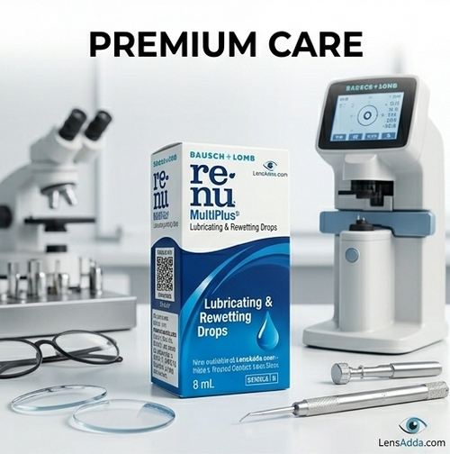 Bausch + Lomb Renu MultiPlus Lubricating & Rewetting Drops (8ml) – Instant Relief for Soft Contact Lenses