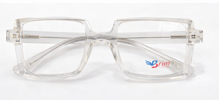 Brim Transparent Square Eyeglasses Frame for Men & Women | Crystal Clear Large Size Frame | Premium Unisex Eyewear