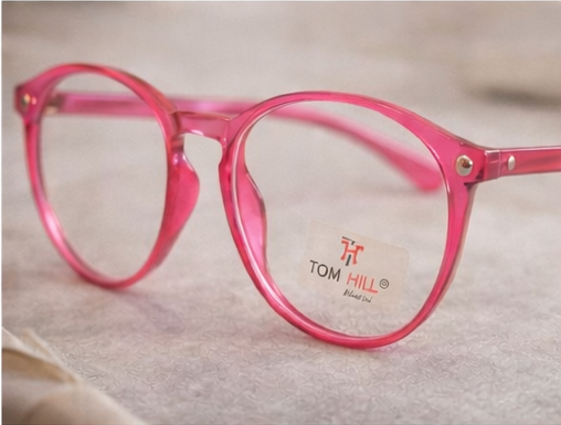 Tag Hill Oversized Round Pink Eyeglasses Frame for Women | Transparent Stylish Frame | Large Size Fashion Eyewear