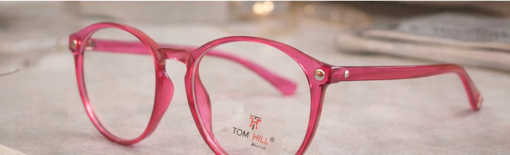 Tag Hill Oversized Round Pink Eyeglasses Frame for Women | Transparent Stylish Frame | Large Size Fashion Eyewear