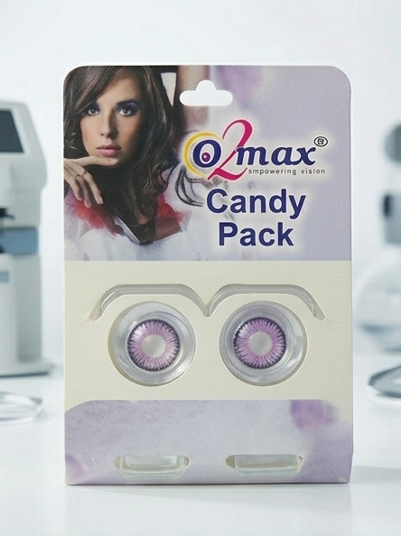 O2 Max Violet Contact Lenses (0.00 Power) | Stylish Purple Color Eye Lenses | Candy Pack