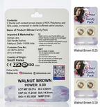 O2 Max Walnut Brown Contact Lenses (0.00 Power) | Premium Light Brown Eye Lenses | Candy Pack